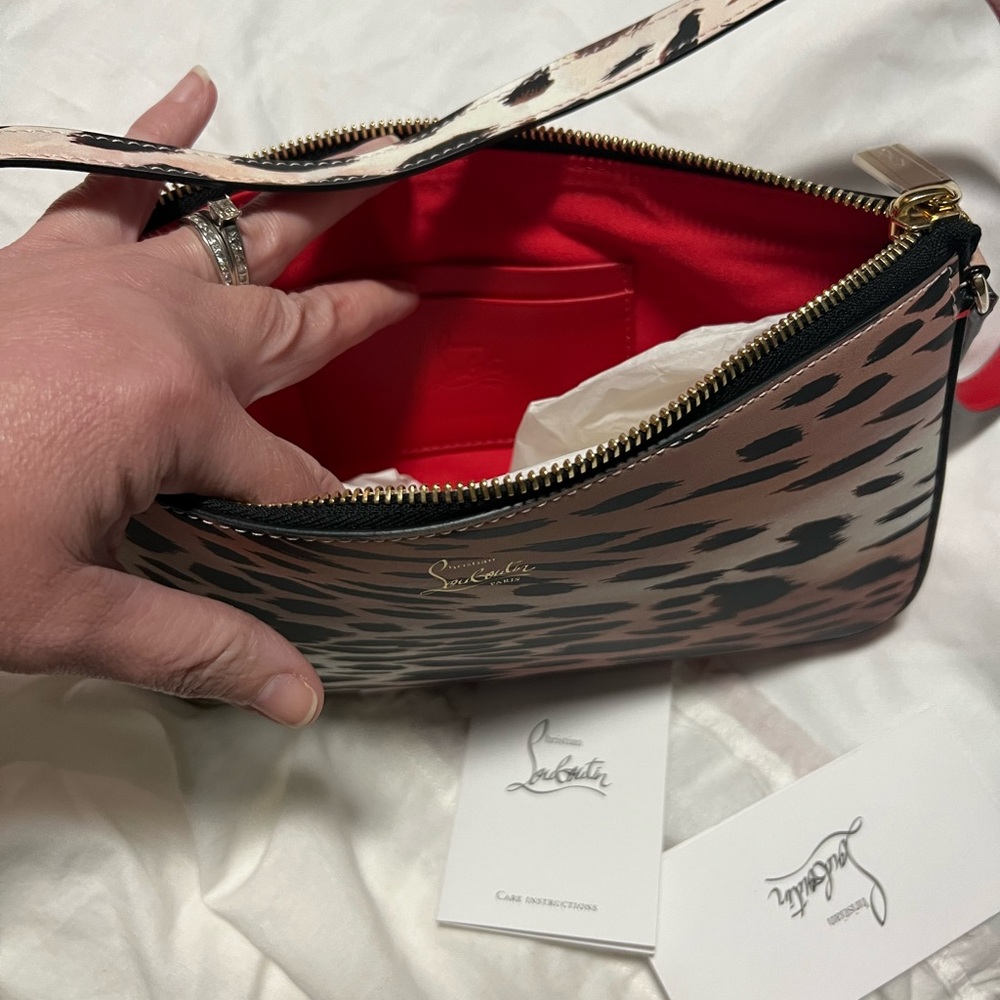 Christian Louboutin Leopard red-bottom purse with dust cover - Picture 4 of 7